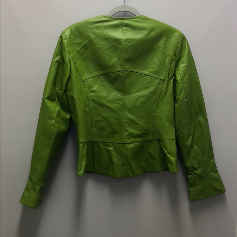 Shape FX green leather jacket, size 16 - Picture 3 of 7